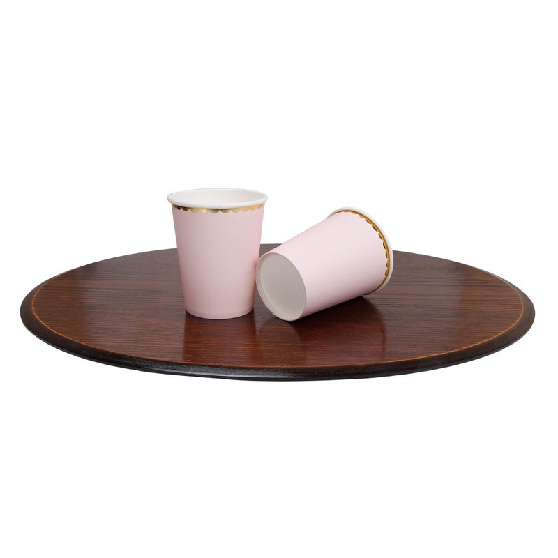 Geeklife Pink Gold Paper Cups with Metallic Gold Border Disposable Paper Party Cups 9oz for Wedding,Birthday and Cocktail,40 pcs - Image 2